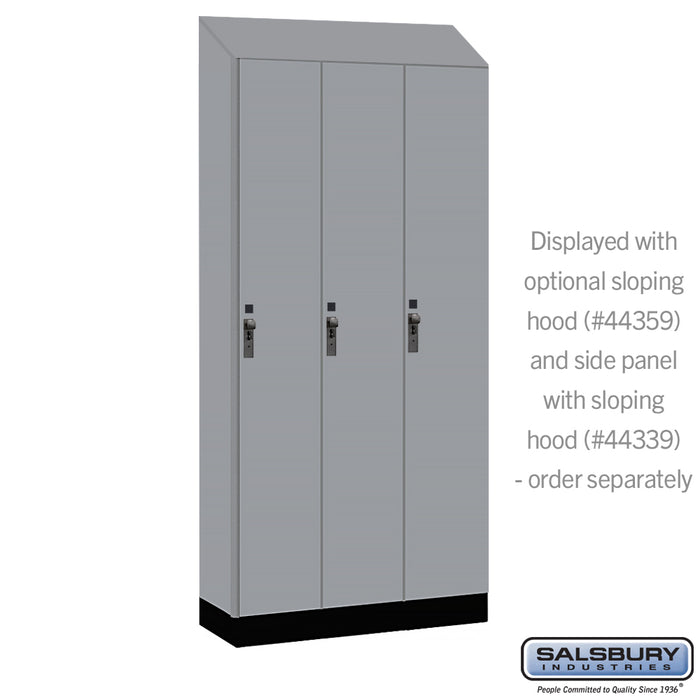 Salsbury 12" Wide Premier Wood Locker - Single Tier - 3 Wide - 6 Feet High - 15" Deep - Winter Fog - Hasps - Sweatfully
