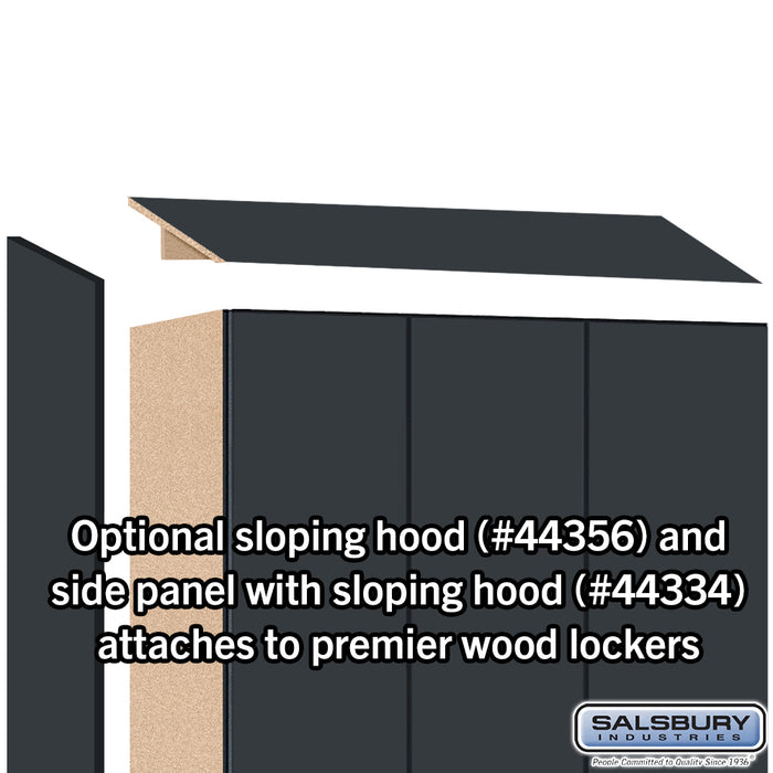 Salsbury 12" Wide Premier Wood Locker - Single Tier - 3 Wide - 6 Feet High - 18" Deep - Carbon Mesh - Electronic Locks - Sweatfully