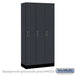Salsbury 12" Wide Premier Wood Locker - Single Tier - 3 Wide - 6 Feet High - 18" Deep - Carbon Mesh - Electronic Locks - Sweatfully