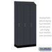 Salsbury 12" Wide Premier Wood Locker - Single Tier - 3 Wide - 6 Feet High - 18" Deep - Carbon Mesh - Electronic Locks - Sweatfully