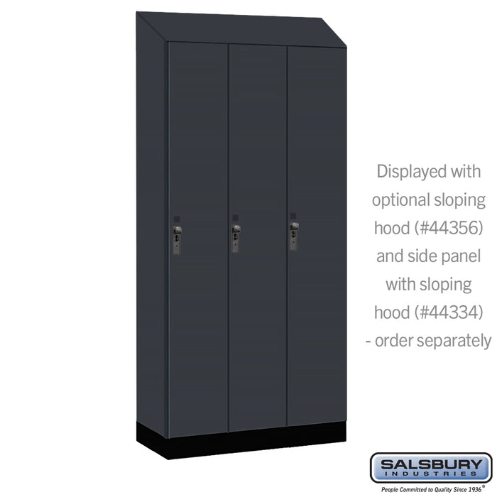 Salsbury 12" Wide Premier Wood Locker - Single Tier - 3 Wide - 6 Feet High - 18" Deep - Carbon Mesh - Hasps - Sweatfully