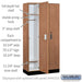 Salsbury 12" Wide Premier Wood Locker - Single Tier - 3 Wide - 6 Feet High - 18" Deep - Red Oak - Electronic Locks - Sweatfully