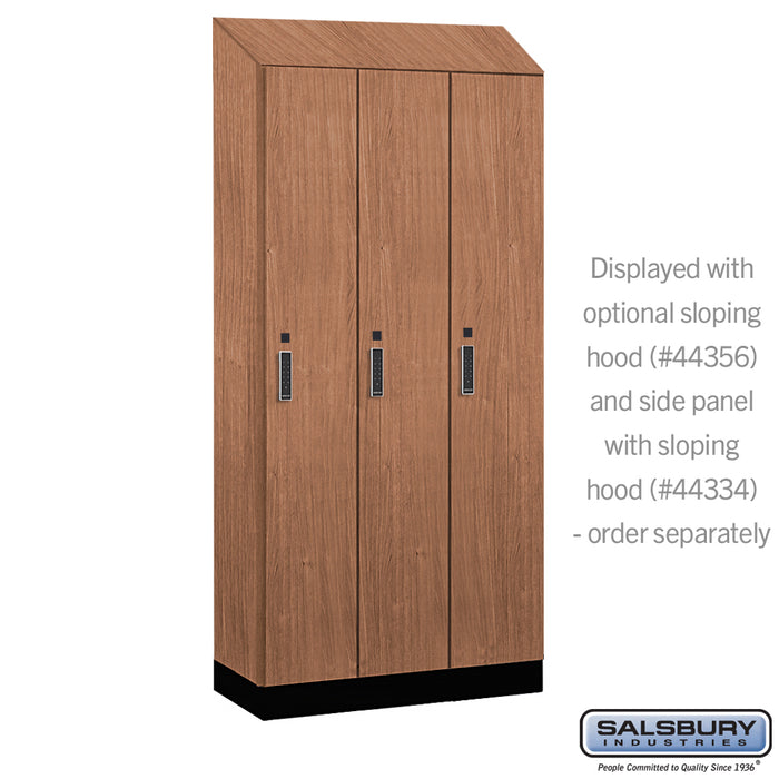 Salsbury 12" Wide Premier Wood Locker - Single Tier - 3 Wide - 6 Feet High - 18" Deep - Red Oak - Electronic Locks - Sweatfully