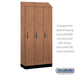 Salsbury 12" Wide Premier Wood Locker - Single Tier - 3 Wide - 6 Feet High - 18" Deep - Red Oak - Electronic Locks - Sweatfully