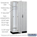 Salsbury 12" Wide Premier Wood Locker - Single Tier - 3 Wide - 6 Feet High - 18" Deep - Silver Teak - Hasps - Sweatfully