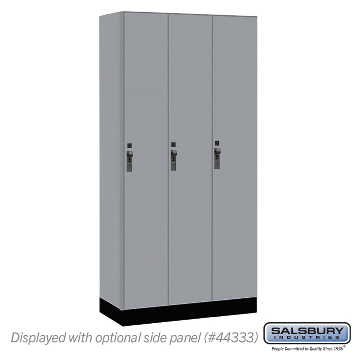 Salsbury 12" Wide Premier Wood Locker - Single Tier - 3 Wide - 6 Feet High - 18" Deep - Winter Fog - Hasps - Sweatfully