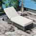 Outdoor Lounge Chair, Patio Chaise Lounge with 5-Position Backrest, Rattan Outdoor Lounge Chair with Cushion and Wheels for Poolside, Backyard, Garden - Sweatfully