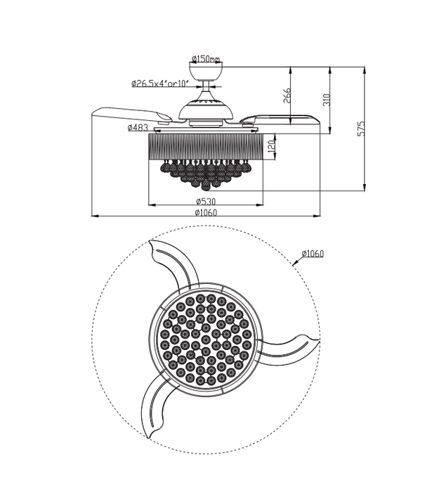 42" Broxburne Smart Fan with LED Light - Sweatfully