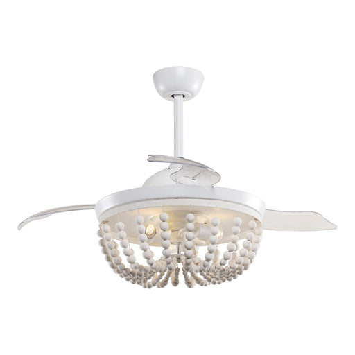 42" Huang Farmhouse Wooden Beads Ceiling Fan with Lighting - Sweatfully