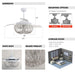 42" Huang Farmhouse Wooden Beads Ceiling Fan with Lighting - Sweatfully