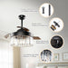42" Modern Downrod Mount Crystal Ceiling Fan with Lighting and Remote Control - Sweatfully