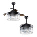 42" Modern Downrod Mount Crystal Ceiling Fan with Lighting and Remote Control - Sweatfully