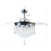 42" Mateo Modern Downrod Mount Crystal Ceiling Fan with Lighting and Remote Control - Sweatfully