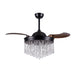 42" Mateo Modern Downrod Mount Crystal Ceiling Fan with Lighting and Remote Control - Sweatfully