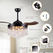 42" Mateo Modern Downrod Mount Crystal Ceiling Fan with Lighting and Remote Control - Sweatfully