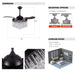 42" Mateo Modern Downrod Mount Crystal Ceiling Fan with Lighting and Remote Control - Sweatfully