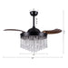 42" Mateo Modern Downrod Mount Crystal Ceiling Fan with Lighting and Remote Control - Sweatfully