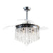 42" Mateo Modern Downrod Mount Crystal Ceiling Fan with Lighting and Remote Control - Sweatfully