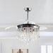 42" Mateo Modern Downrod Mount Crystal Ceiling Fan with Lighting and Remote Control - Sweatfully