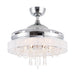 42" Modern Chrome Downrod Mount Crystal Ceiling Fan with Lighting and Remote Control - Sweatfully
