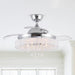 42" Modern Chrome Downrod Mount Crystal Ceiling Fan with Lighting and Remote Control - Sweatfully