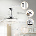 42" Modern Chrome Downrod Mount Crystal Ceiling Fan with Lighting and Remote Control - Sweatfully