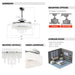 42" Modern Chrome Downrod Mount Crystal Ceiling Fan with Lighting and Remote Control - Sweatfully