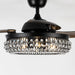 42" Modern Downrod Mount Crystal Ceiling Fan with Lighting and Remote Control - Sweatfully