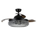 42" Modern Downrod Mount Crystal Ceiling Fan with Lighting and Remote Control - Sweatfully