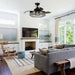 42" Modern Downrod Mount Crystal Ceiling Fan with Lighting and Remote Control - Sweatfully