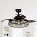 42" Modern Downrod Mount Crystal Ceiling Fan with Lighting and Remote Control - Sweatfully