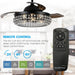 42" Modern Downrod Mount Crystal Ceiling Fan with Lighting and Remote Control - Sweatfully