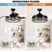 42" Modern Downrod Mount Crystal Ceiling Fan with Lighting and Remote Control - Sweatfully