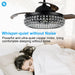 42" Modern Downrod Mount Crystal Ceiling Fan with Lighting and Remote Control - Sweatfully