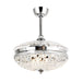 42" Servantes Modern Downrod Mount Crystal Ceiling Fan with Lighting and Remote Control - Sweatfully