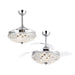 42" Servantes Modern Downrod Mount Crystal Ceiling Fan with Lighting and Remote Control - Sweatfully
