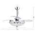 42" Servantes Modern Downrod Mount Crystal Ceiling Fan with Lighting and Remote Control - Sweatfully