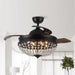 42" Servantes Modern Downrod Mount Crystal Ceiling Fan with Lighting and Remote Control - Sweatfully