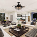 42" Servantes Modern Downrod Mount Crystal Ceiling Fan with Lighting and Remote Control - Sweatfully