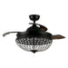 42" Servantes Modern Downrod Mount Crystal Ceiling Fan with Lighting and Remote Control - Sweatfully