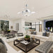 42" Servantes Modern Downrod Mount Crystal Ceiling Fan with Lighting and Remote Control - Sweatfully