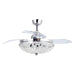 42" Servantes Modern Downrod Mount Crystal Ceiling Fan with Lighting and Remote Control - Sweatfully
