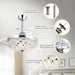 42" Servantes Modern Downrod Mount Crystal Ceiling Fan with Lighting and Remote Control - Sweatfully