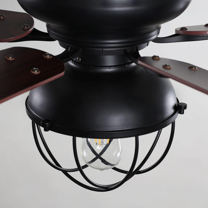 42" Traditional Flush Mount Reversible Ceiling Fan with Lighting and Remote Control - Sweatfully