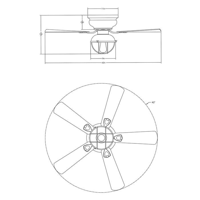 42" Traditional Flush Mount Reversible Ceiling Fan with Lighting and Remote Control - Sweatfully