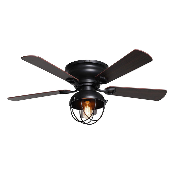 42" Traditional Flush Mount Reversible Ceiling Fan with Lighting and Remote Control - Sweatfully