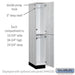 Salsbury 12" Wide Premier Wood Locker - Double Tier - 1 Wide - 6 Feet High - 21" Deep - Silver Teak - Hasps - Sweatfully