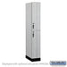 Salsbury 12" Wide Premier Wood Locker - Double Tier - 1 Wide - 6 Feet High - 21" Deep - Silver Teak - Hasps - Sweatfully