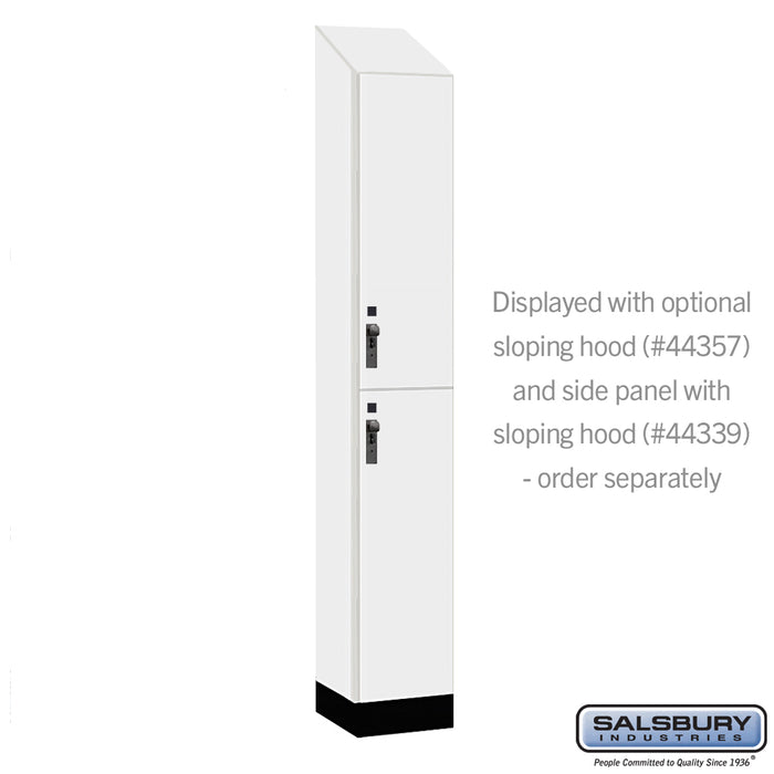Salsbury 12" Wide Premier Wood Locker - Double Tier - 1 Wide - 6 Feet High - 15" Deep - Arctic White - Hasps - Sweatfully
