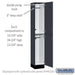 Salsbury 12" Wide Premier Wood Locker - Double Tier - 1 Wide - 6 Feet High - 15" Deep - Carbon Mesh - Hasps - Sweatfully